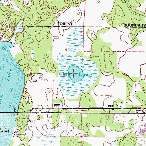 Topographic Map of Mud Lake, MN