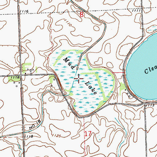 Topographic Map of Mud Lake, MN