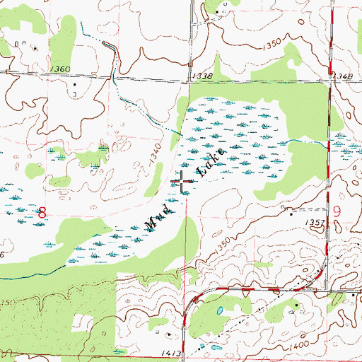 Topographic Map of Mud Lake, MN