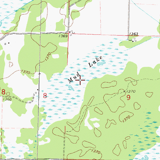 Topographic Map of Mud Lake, MN