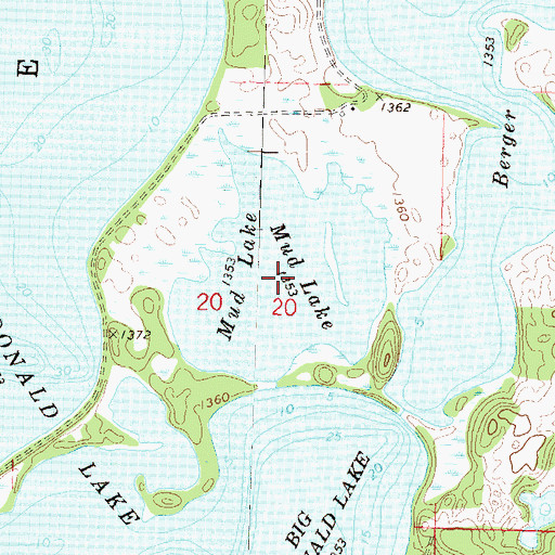 Topographic Map of Mud Lake, MN