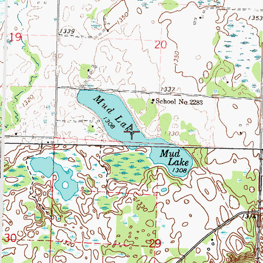 Topographic Map of Mud Lake, MN