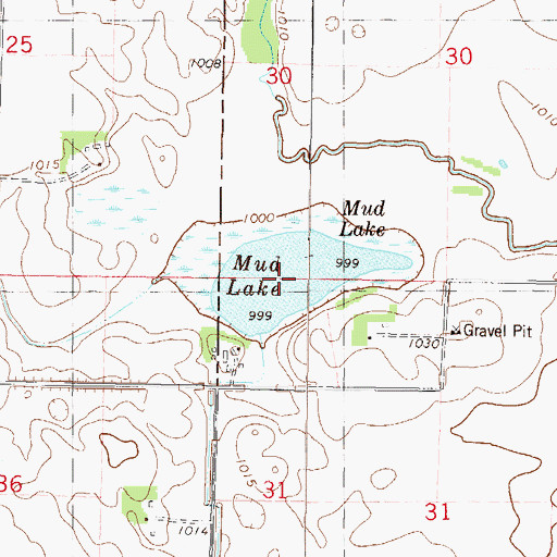 Topographic Map of Mud Lake, MN