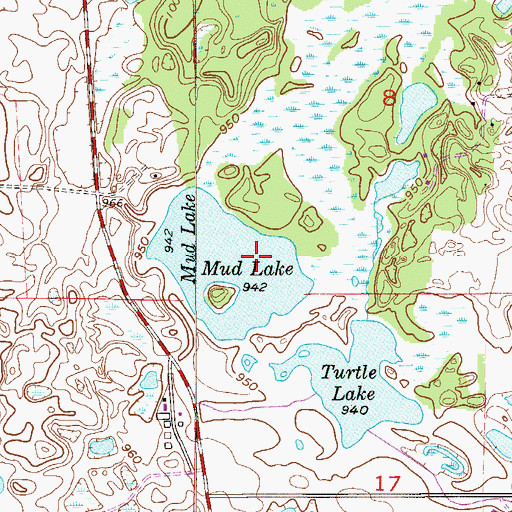 Topographic Map of Mud Lake, MN