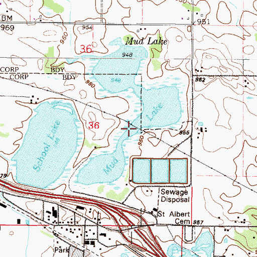 Topographic Map of Hunters Lake, MN