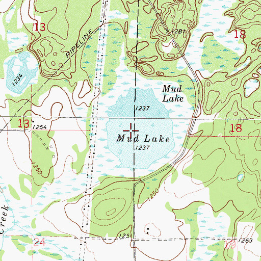 Topographic Map of Mud Lake, MN