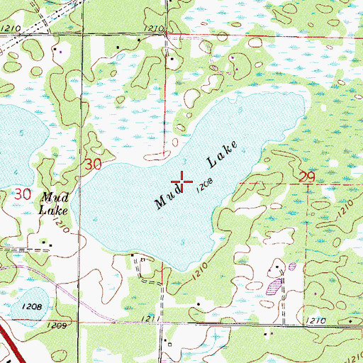 Topographic Map of Mud Lake, MN