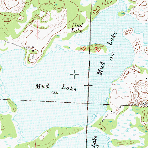 Topographic Map of Mud Lake, MN