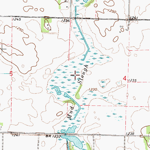 Topographic Map of Mud Slough, MN