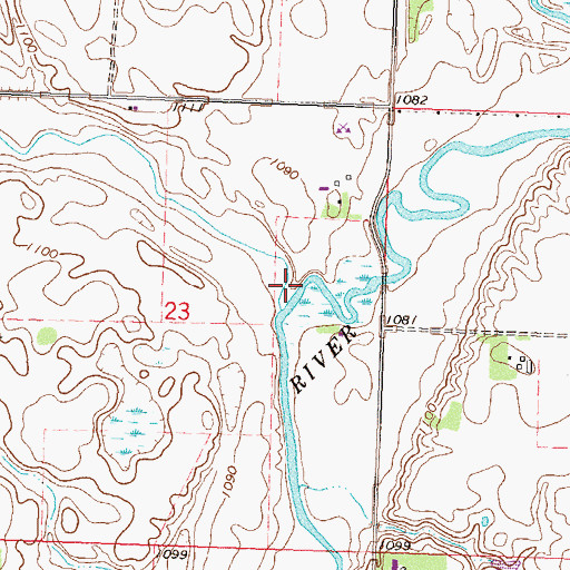 Topographic Map of Muddy Creek, MN
