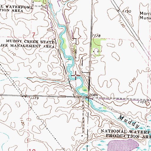 Topographic Map of Muddy Creek State Wildlife Management Area, MN