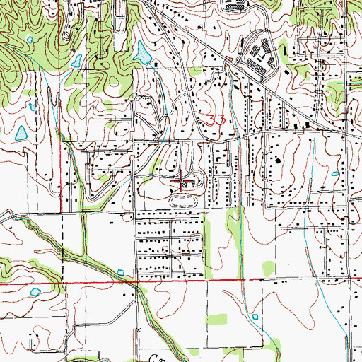 Topographic Map of Crowleys Ridge Academy, AR