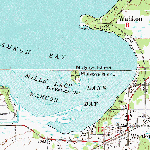 Topographic Map of Mulybys Island, MN