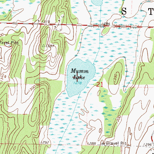 Topographic Map of Mumm Lake, MN