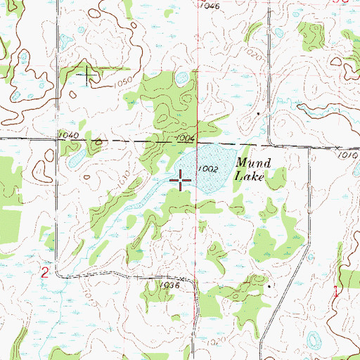 Topographic Map of Mund Lake, MN