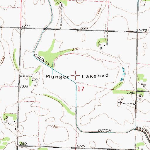Topographic Map of Munger Lakebed, MN