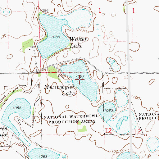 Topographic Map of Munnwyler Lake, MN