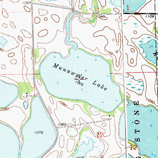 Topographic Map of Munnwyler Lake, MN