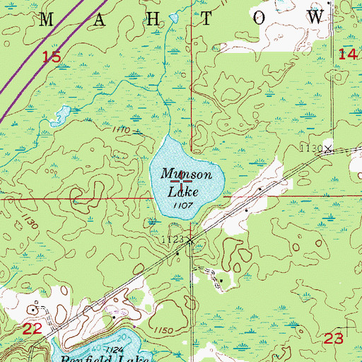 Topographic Map of Munson Lake, MN