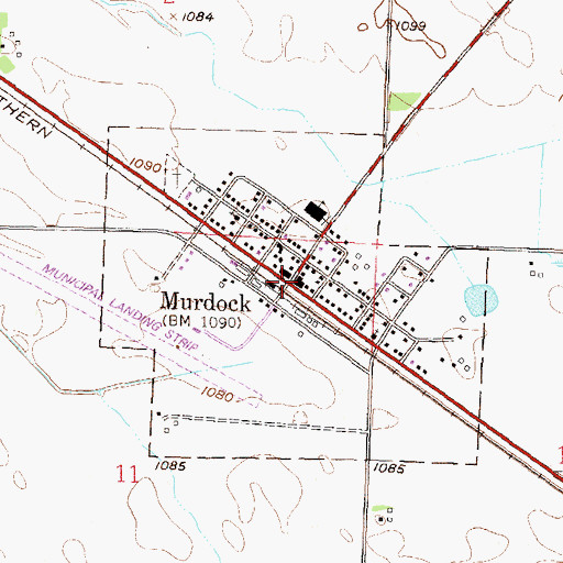 Topographic Map of Murdock, MN