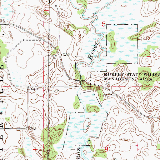 Topographic Map of Murphy State Wildlife Management Area, MN
