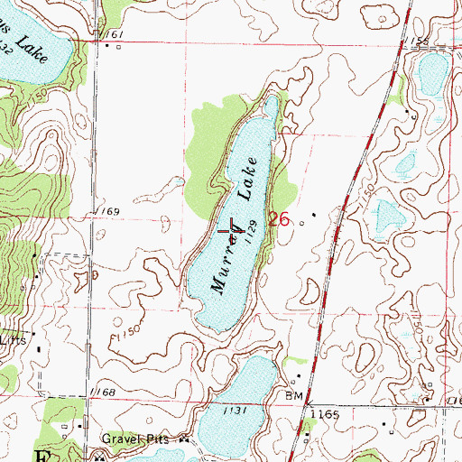 Topographic Map of Murray Lake, MN