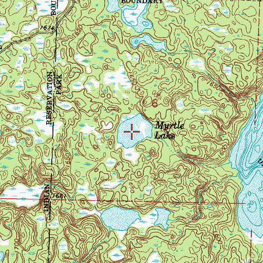 Topographic Map of Myrtle Lake, MN
