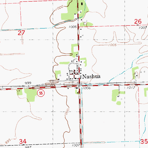 Topographic Map of Nashua, MN