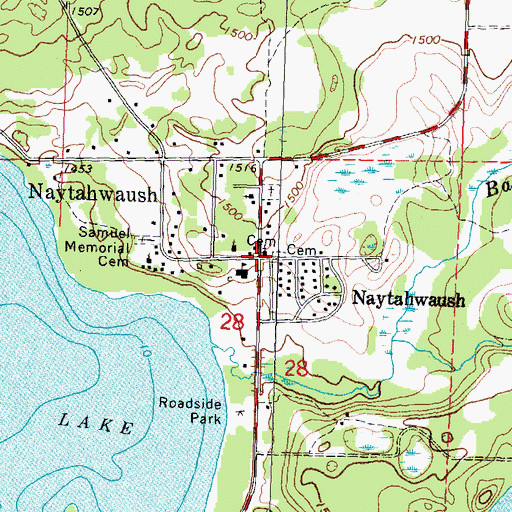 Topographic Map of Naytahwaush, MN