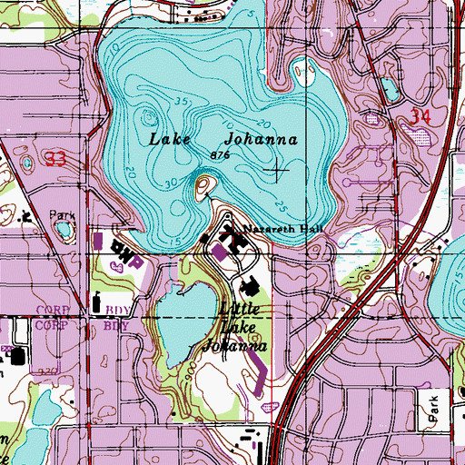 Topographic Map of Nazareth Hall, MN