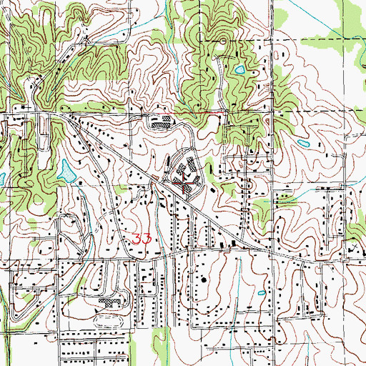 Topographic Map of Greene County Tech Junior High School, AR