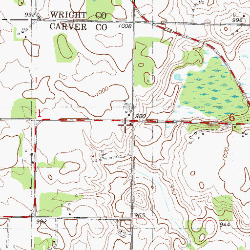 Topographic Map of Neaton School, MN