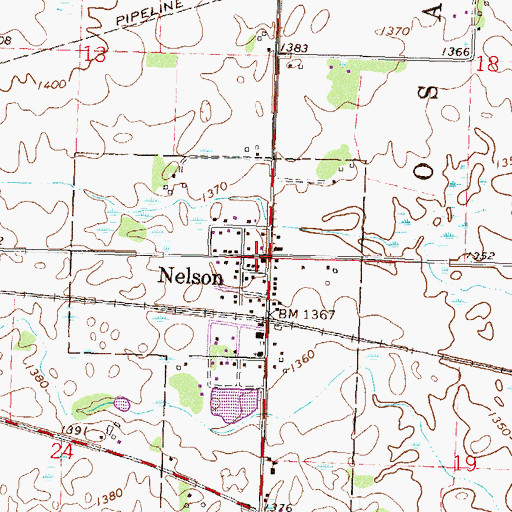 Topographic Map of Nelson, MN