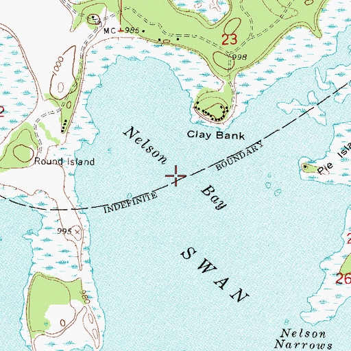 Topographic Map of Nelson Bay, MN