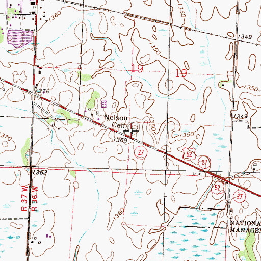 Topographic Map of Nelson Cemetery, MN