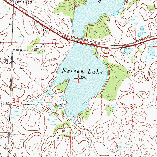 Topographic Map of Nelson Lake, MN