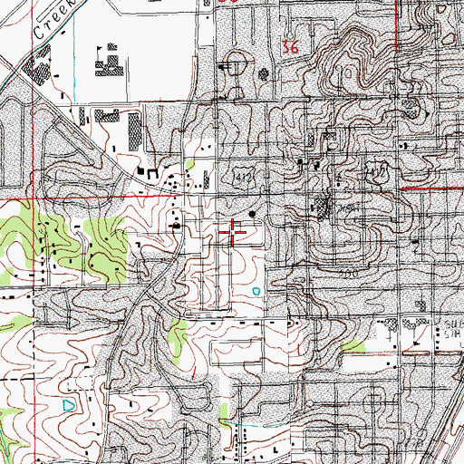 Topographic Map of Linwood Cemetery, AR