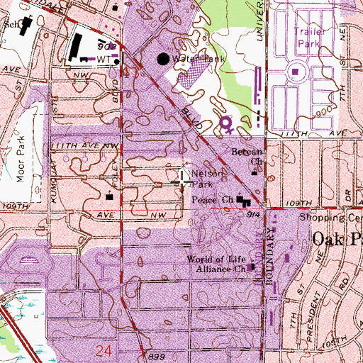 Topographic Map of Nelson Park, MN