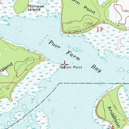 Topographic Map of Nelson Point, MN