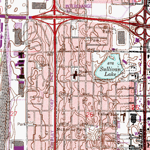 Topographic Map of Nelson School, MN