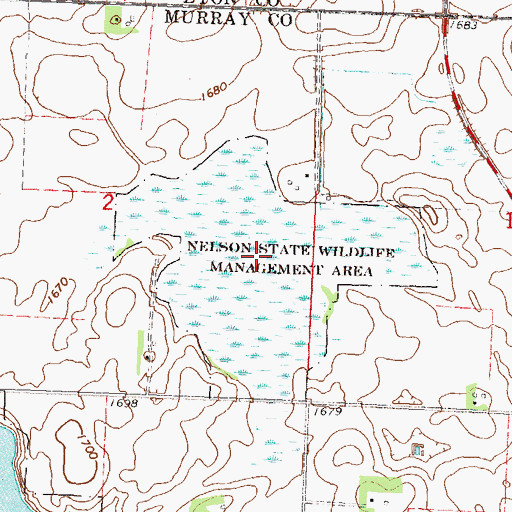 Topographic Map of Nelson State Wildlife Management Area, MN