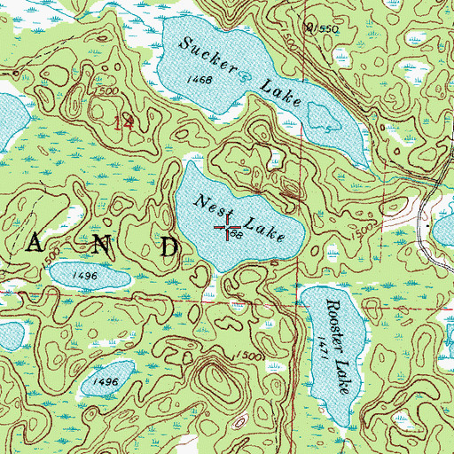 Topographic Map of Nest Lake, MN