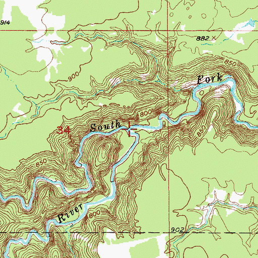 Topographic Map of Net River, MN