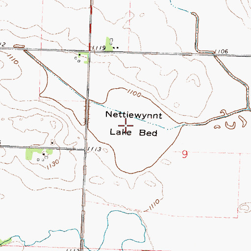 Topographic Map of Nettiewynnt Lake Bed, MN