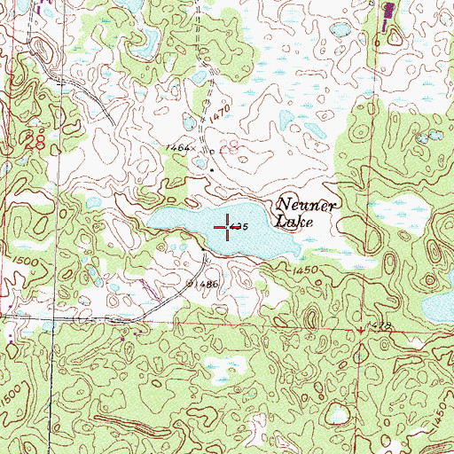 Topographic Map of Neuner Lake, MN