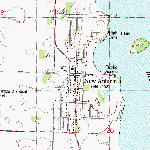 Topographic Map of New Auburn, MN