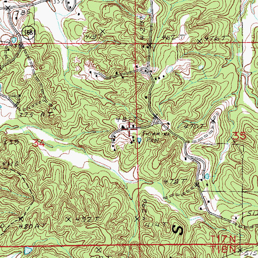 Topographic Map of Mississippi County Baptist Camp, AR