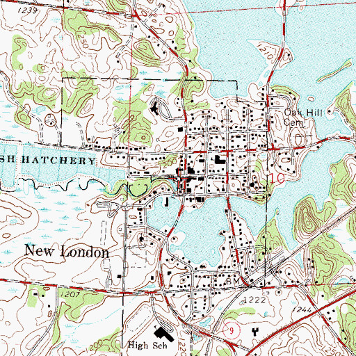 Topographic Map of New London, MN