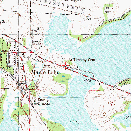 Topographic Map of Saint Timothy Cemetery, MN