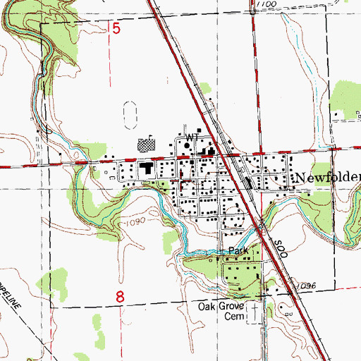 Topographic Map of Newfolden, MN